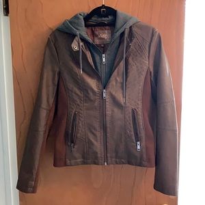 Brown leather jacket